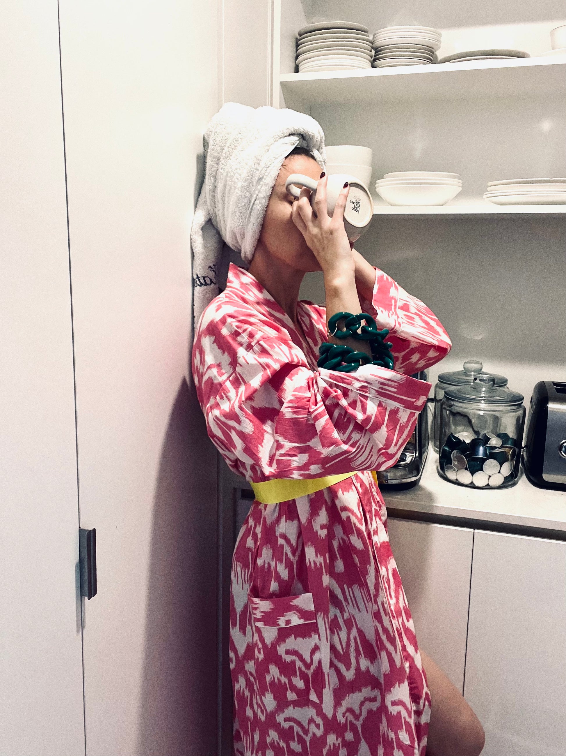 Magenta Ikat Robe