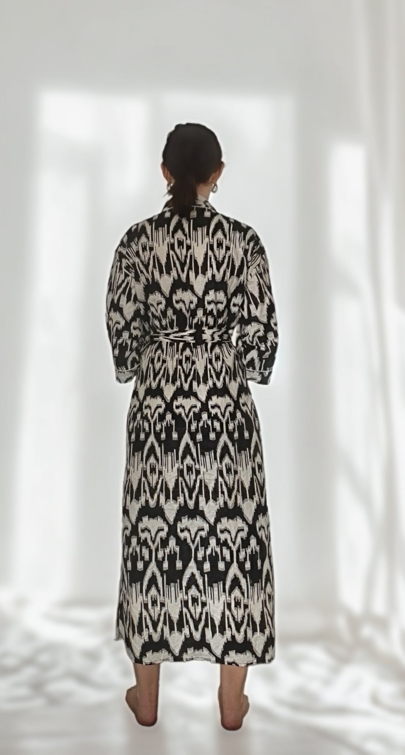 Black Ikat Robe
