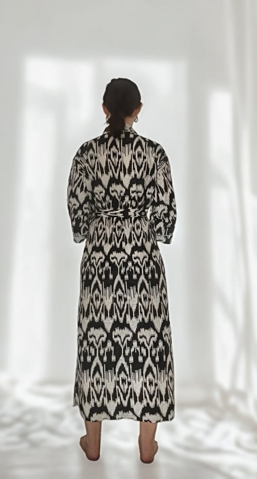 Black Ikat Robe