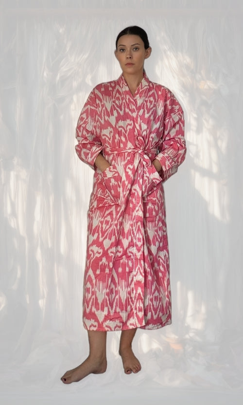 Magenta Ikat Robe