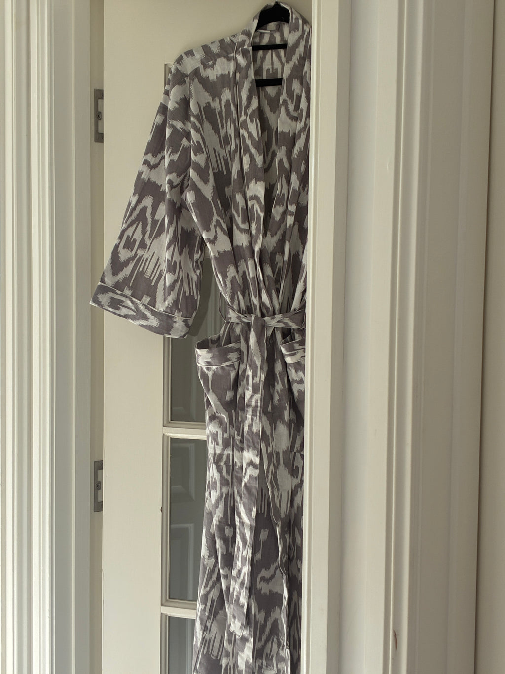 Dove Grey Ikat Robe