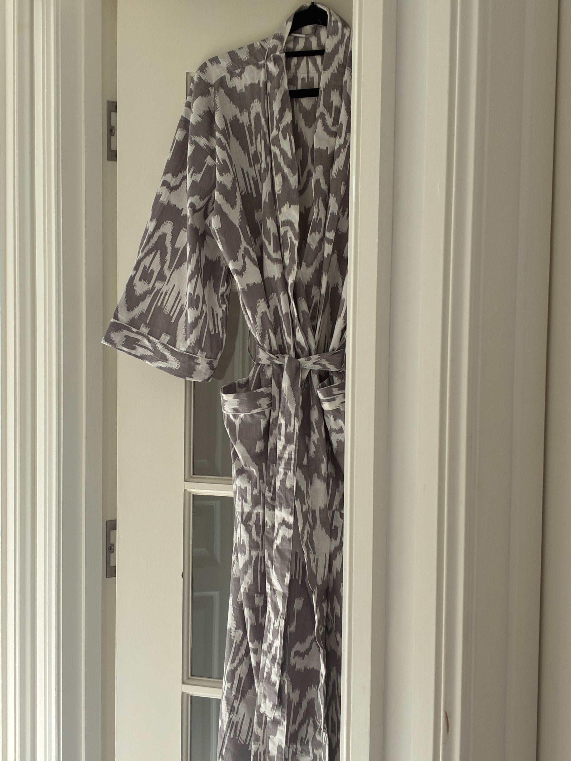 Dove Grey Ikat Robe