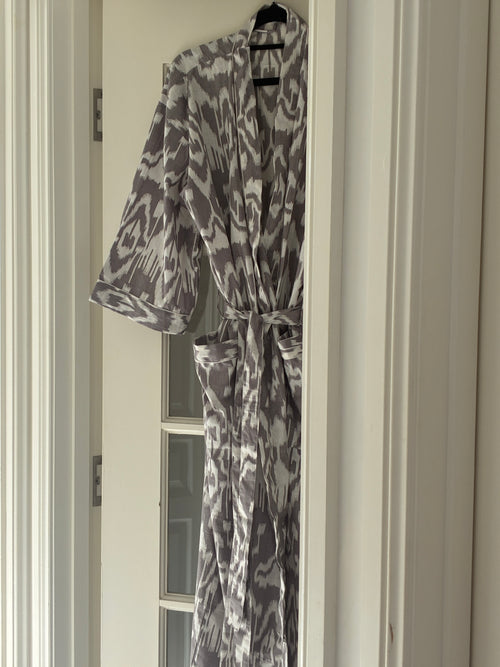 Dove Grey Ikat Robe