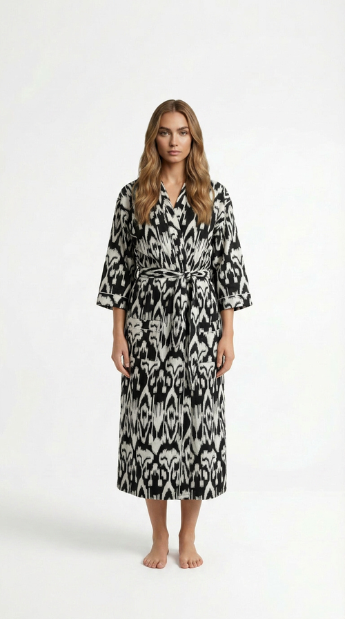 Black Ikat Robe