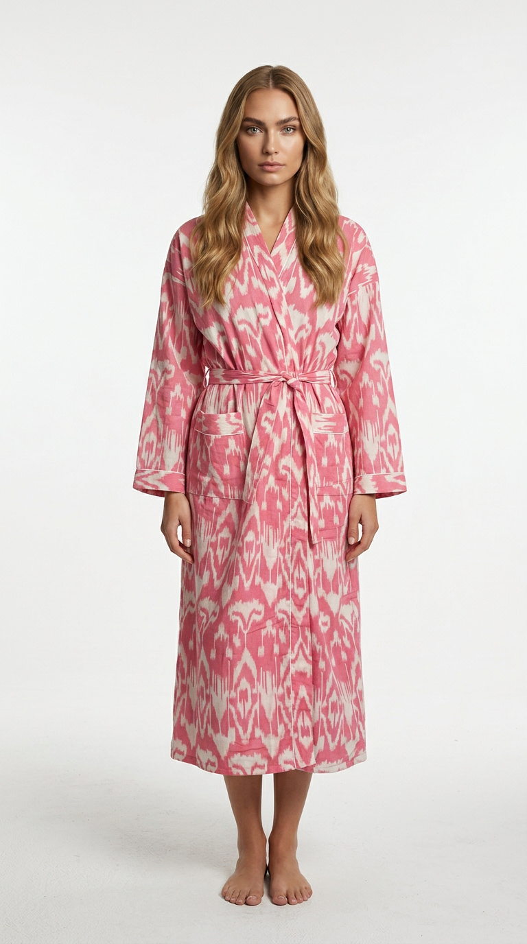 Magenta Ikat Robe