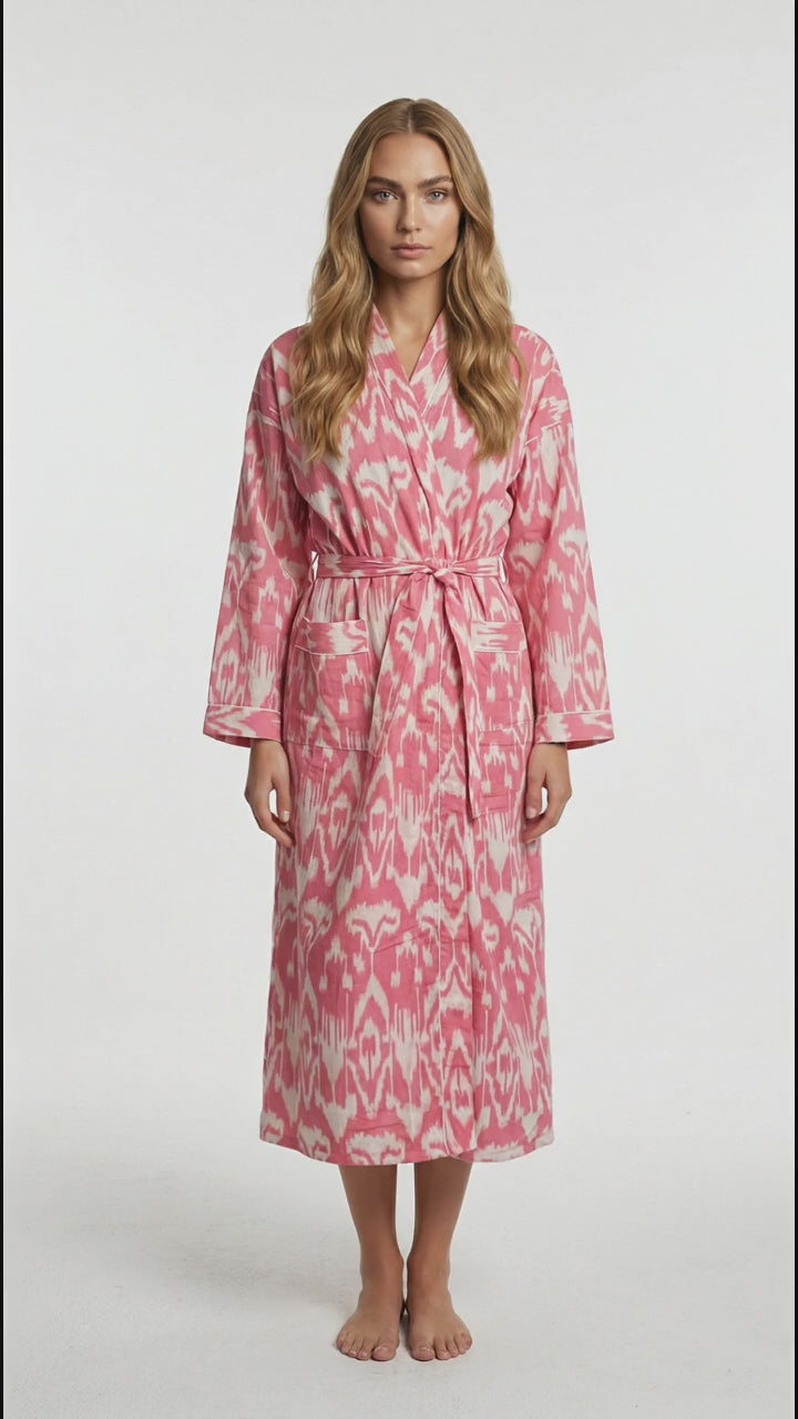 Magenta Ikat Robe