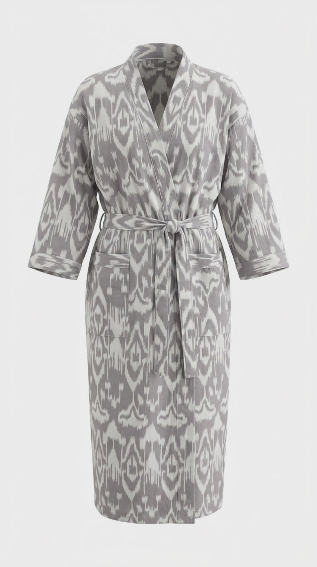 Dove Grey Ikat Robe