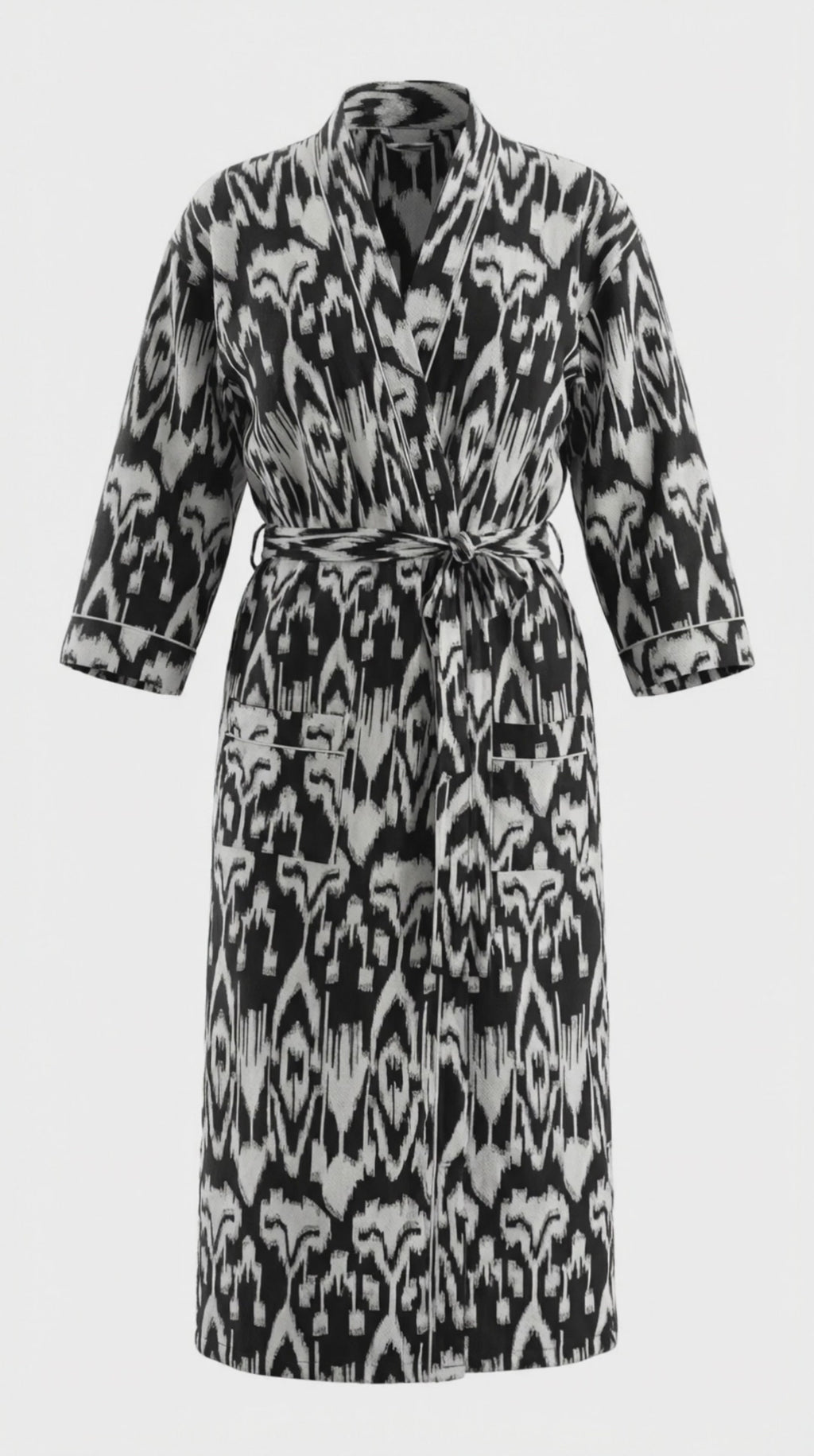 Black Ikat Robe